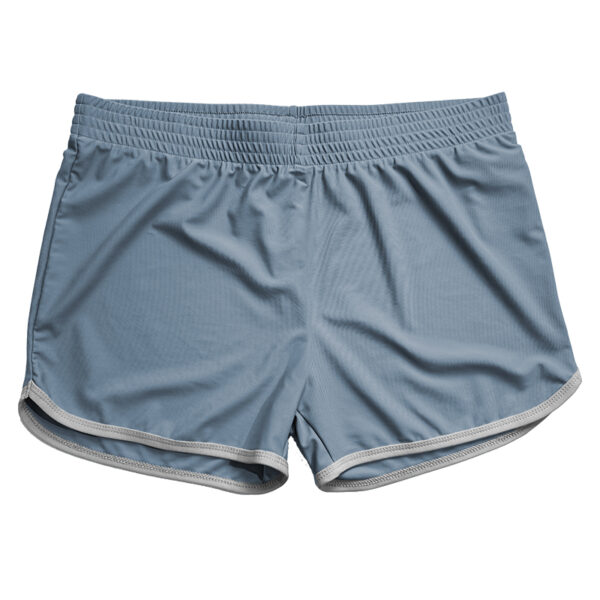 WOOF Anywear™ Liner-Free Commando Swim Shorts "Stealth Cruisers" with bulge enhancement and an elastic waistband, isolated on a white background.